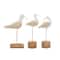 Set of 3 White Polystone Contemporary Sculpture, 15", 15", 14"